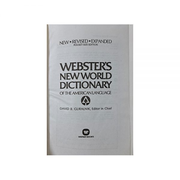 WEBSTERS NEWWORLD DICTIONARY